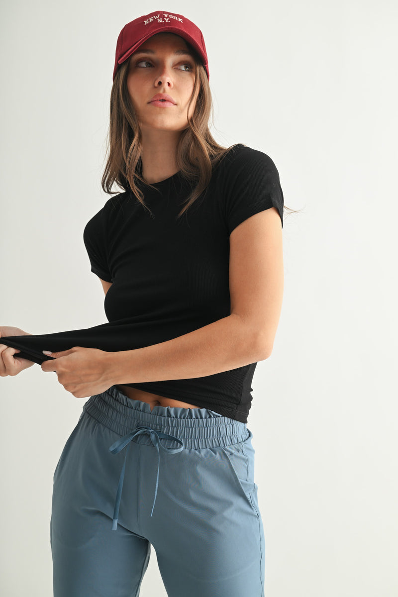 Essential Rib Tee - Black