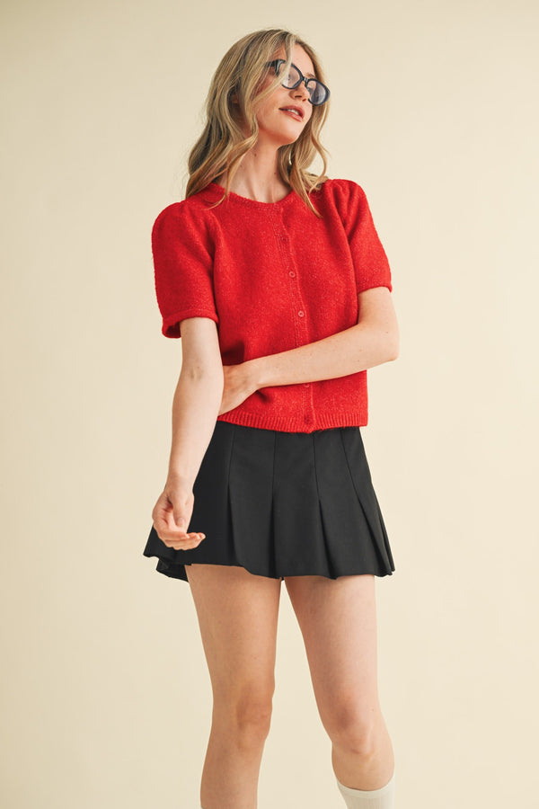 'Another Day' Sweater Cardigan - Red