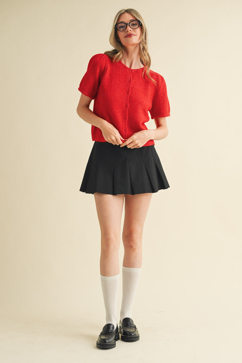 'Another Day' Sweater Cardigan - Red