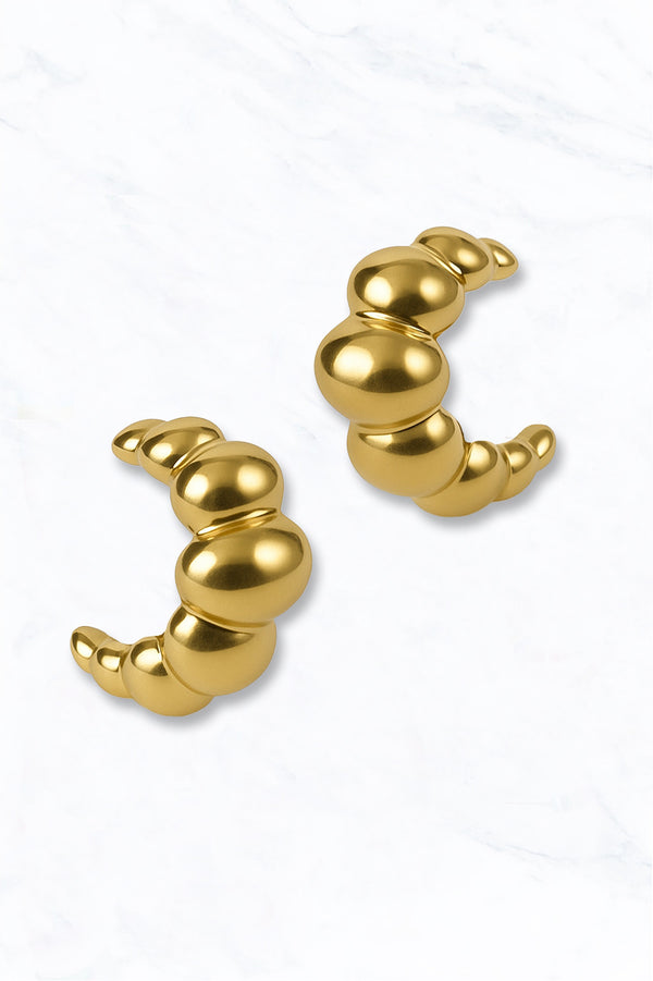 Carved Crescent Earrings