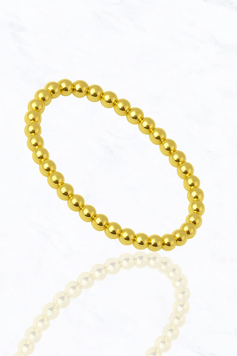 Polished Gold Beaded Bracelet 3mm