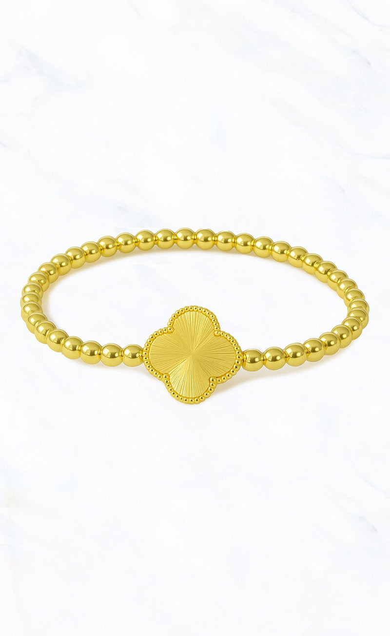 Etched Clover Charm Bracelet
