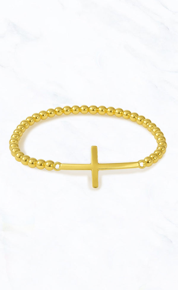 Cross Charm Beaded Bracelet