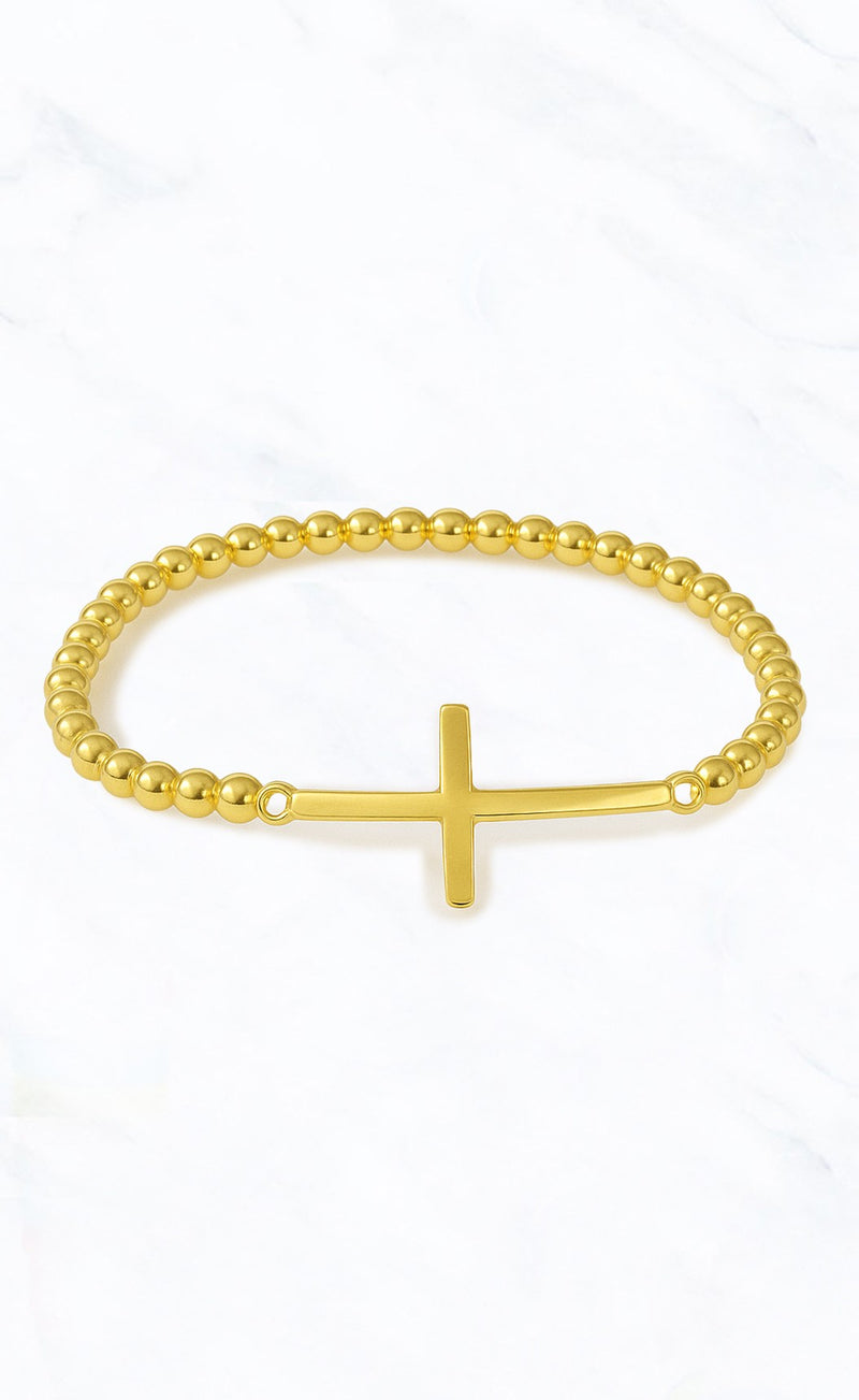 Cross Charm Beaded Bracelet