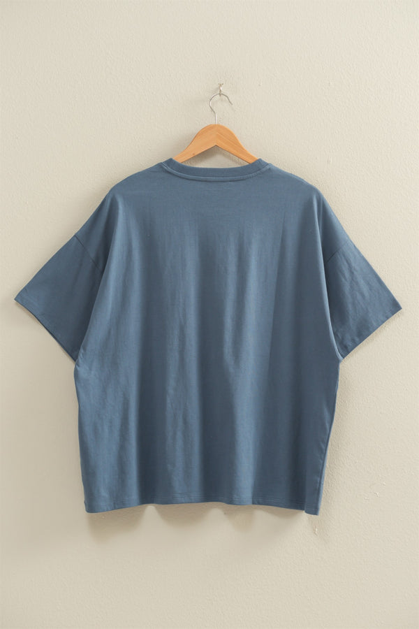 Oversized Tee - Dusty Navy
