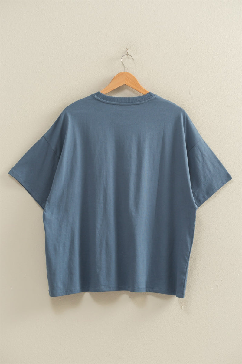 Oversized Tee - Dusty Navy