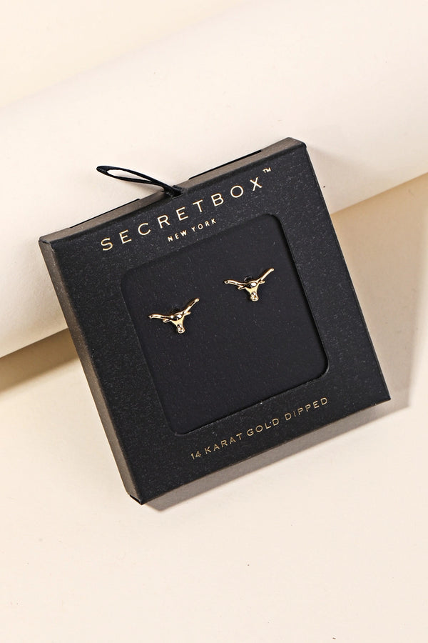 Steer Stud Earrings - Gold