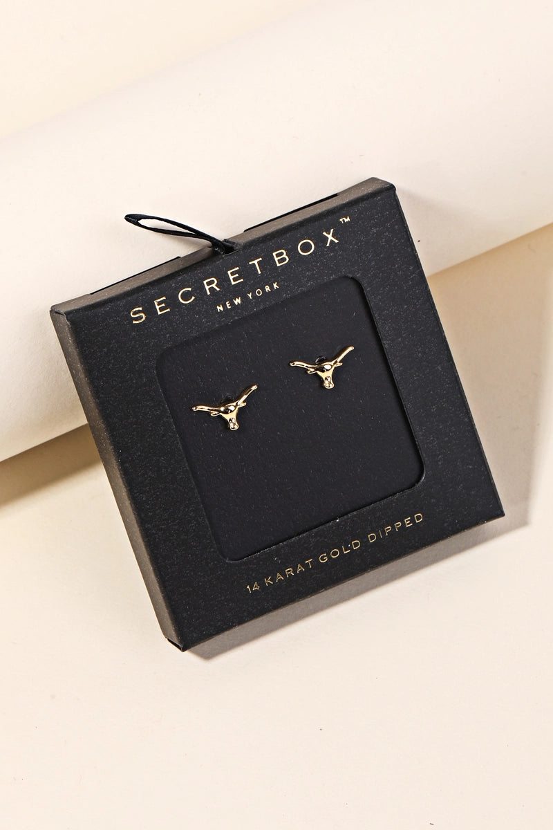 Steer Stud Earrings - Gold