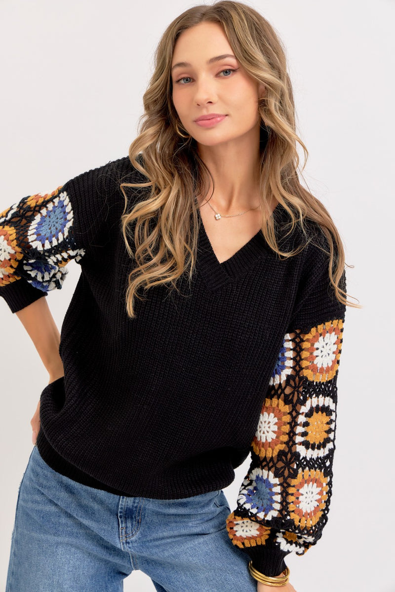 'Crochet All Day' Sweater