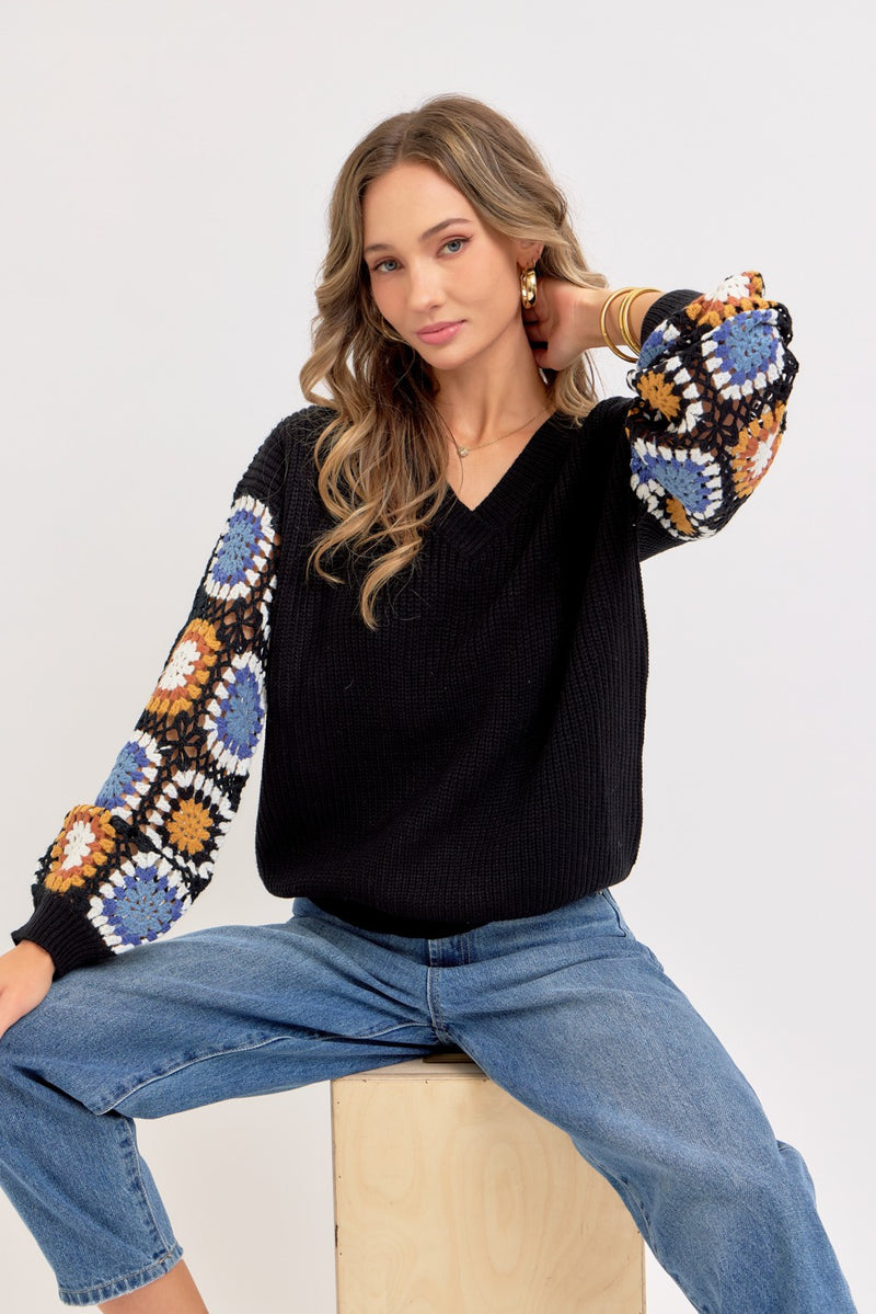 'Crochet All Day' Sweater