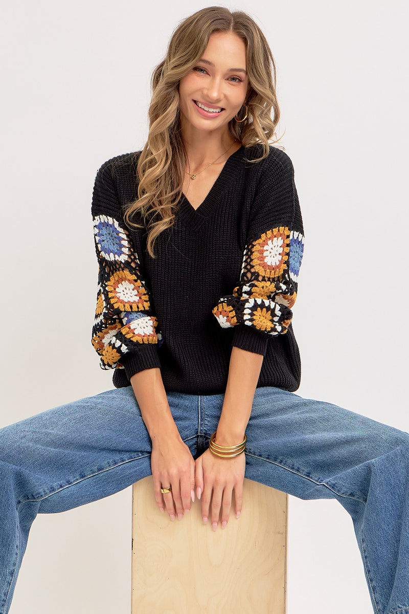 'Crochet All Day' Sweater