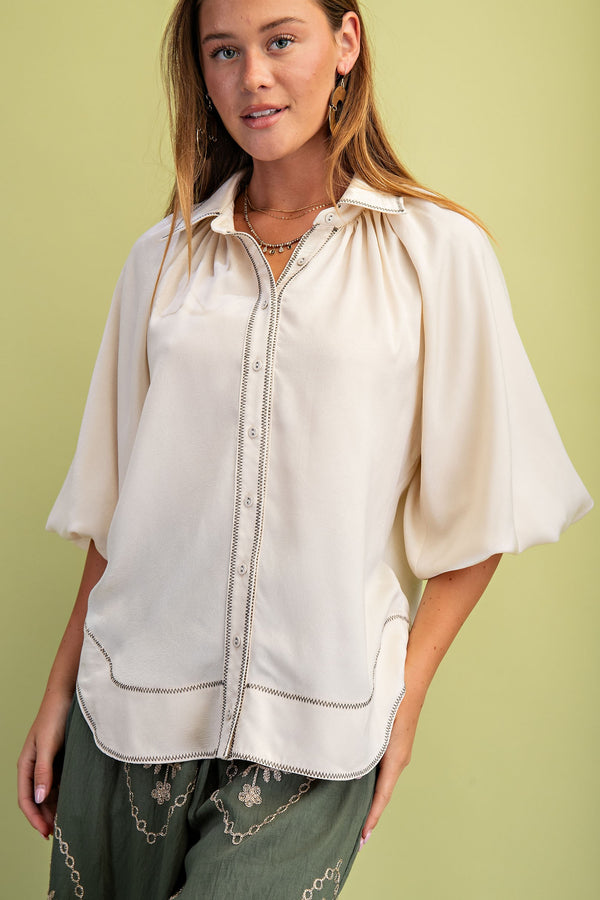 'All Works Out' Top - Cream