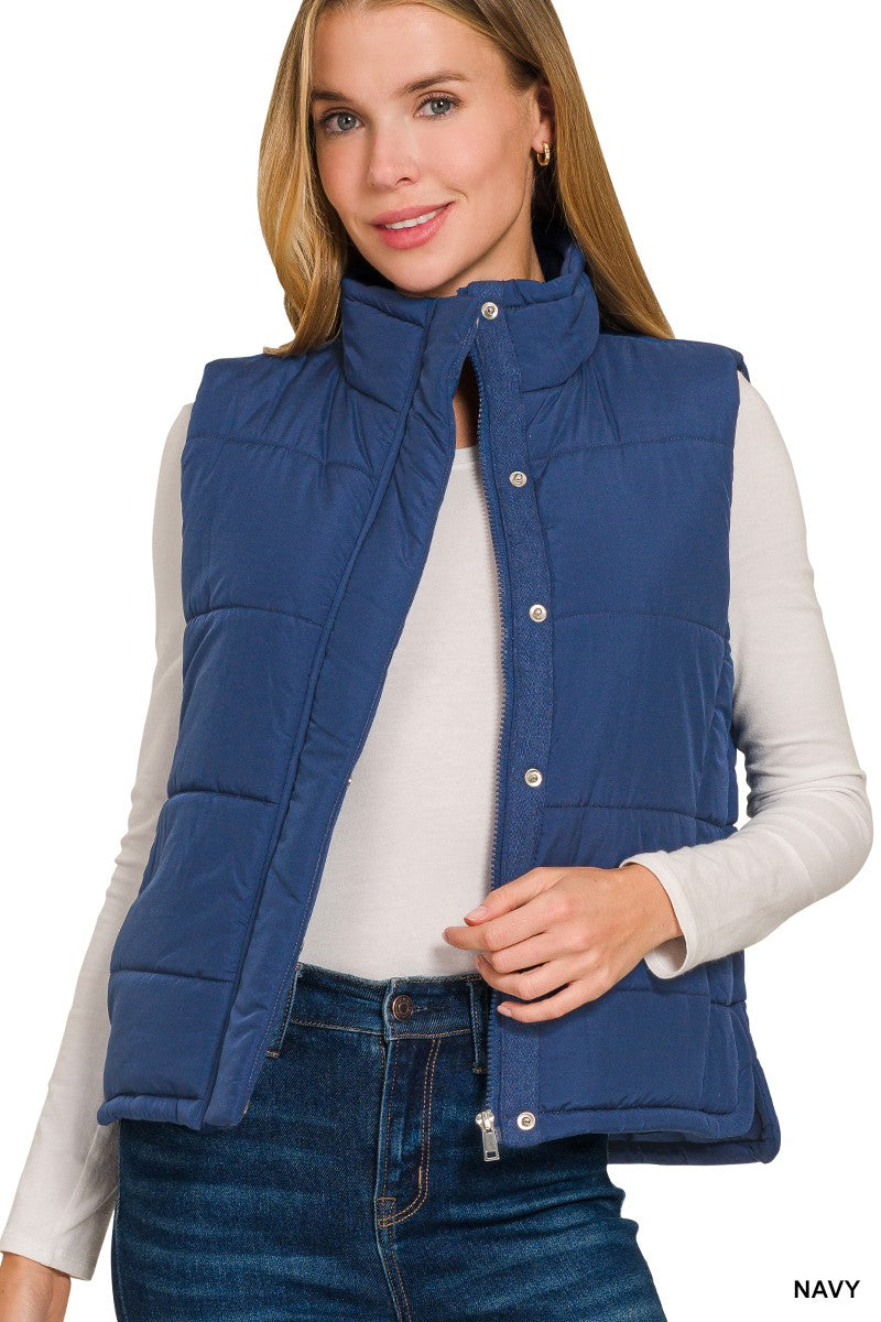 Quilted Vest - Navy