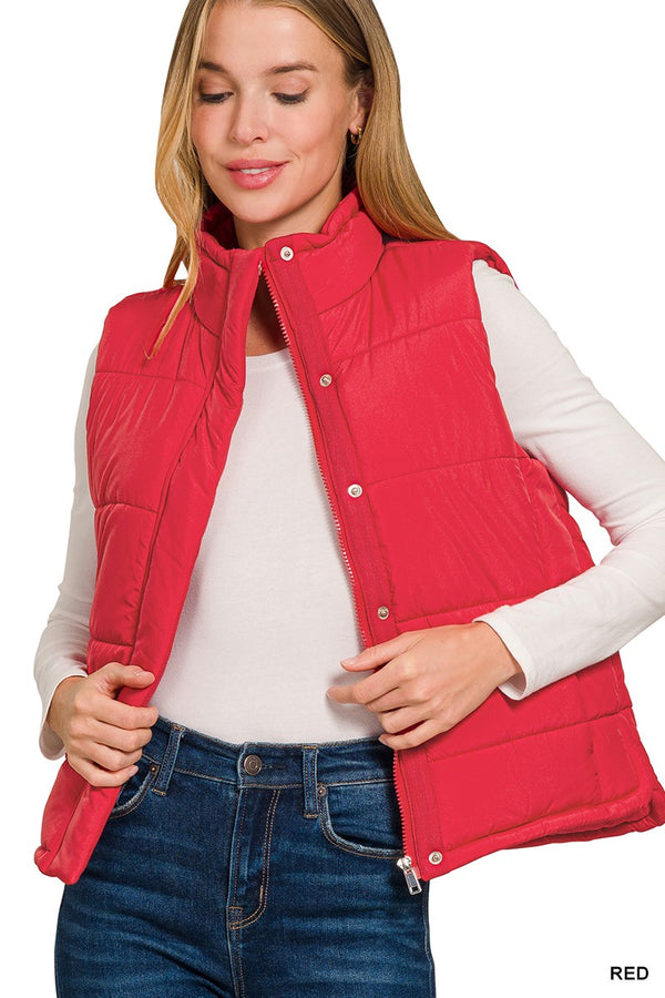 Quilted Vest - Red