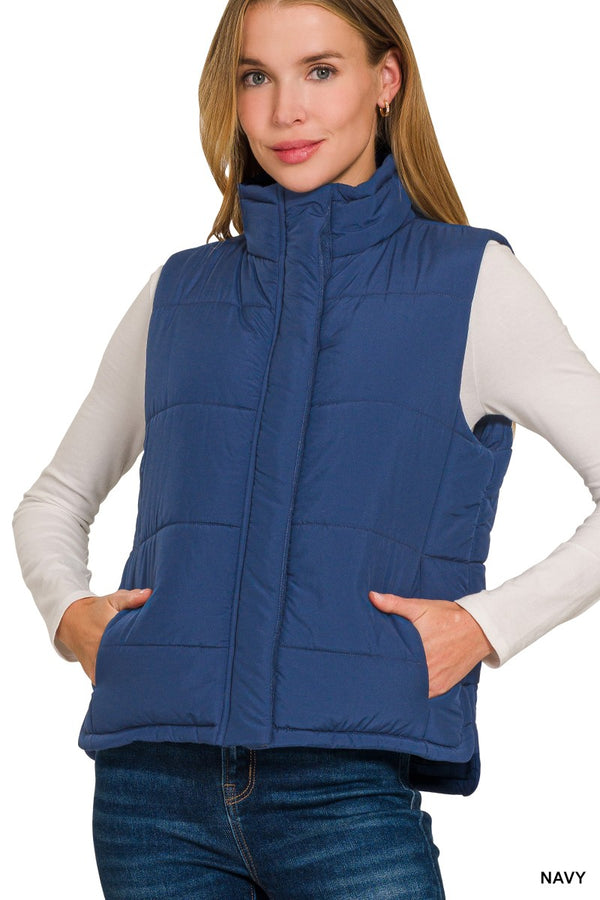 Quilted Vest - Navy