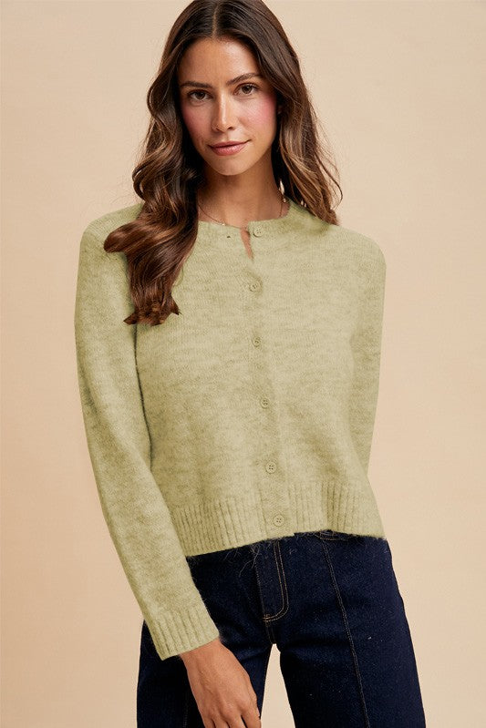'Within Reach' Cardigan - Green Tea
