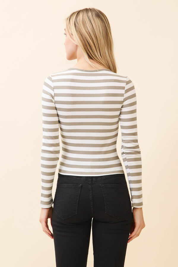 Striped Long Sleeve - Olive