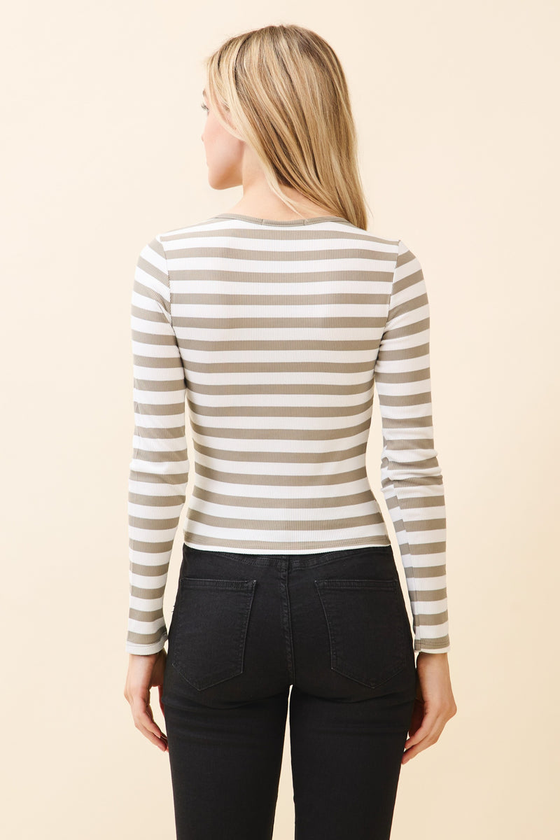 Striped Long Sleeve - Olive