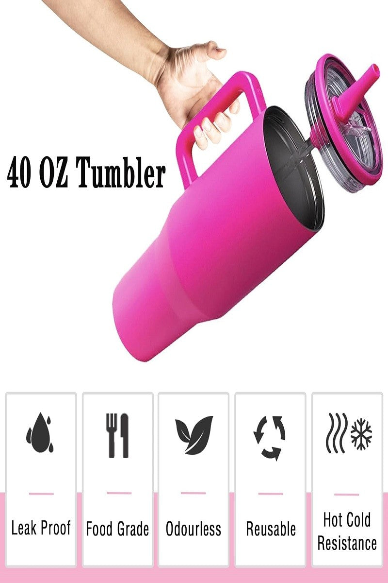 40oz Spillproof Tumbler - Hot Pink