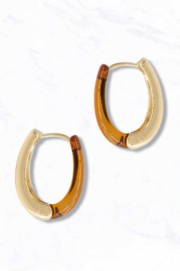 Amber Hoop Earrings