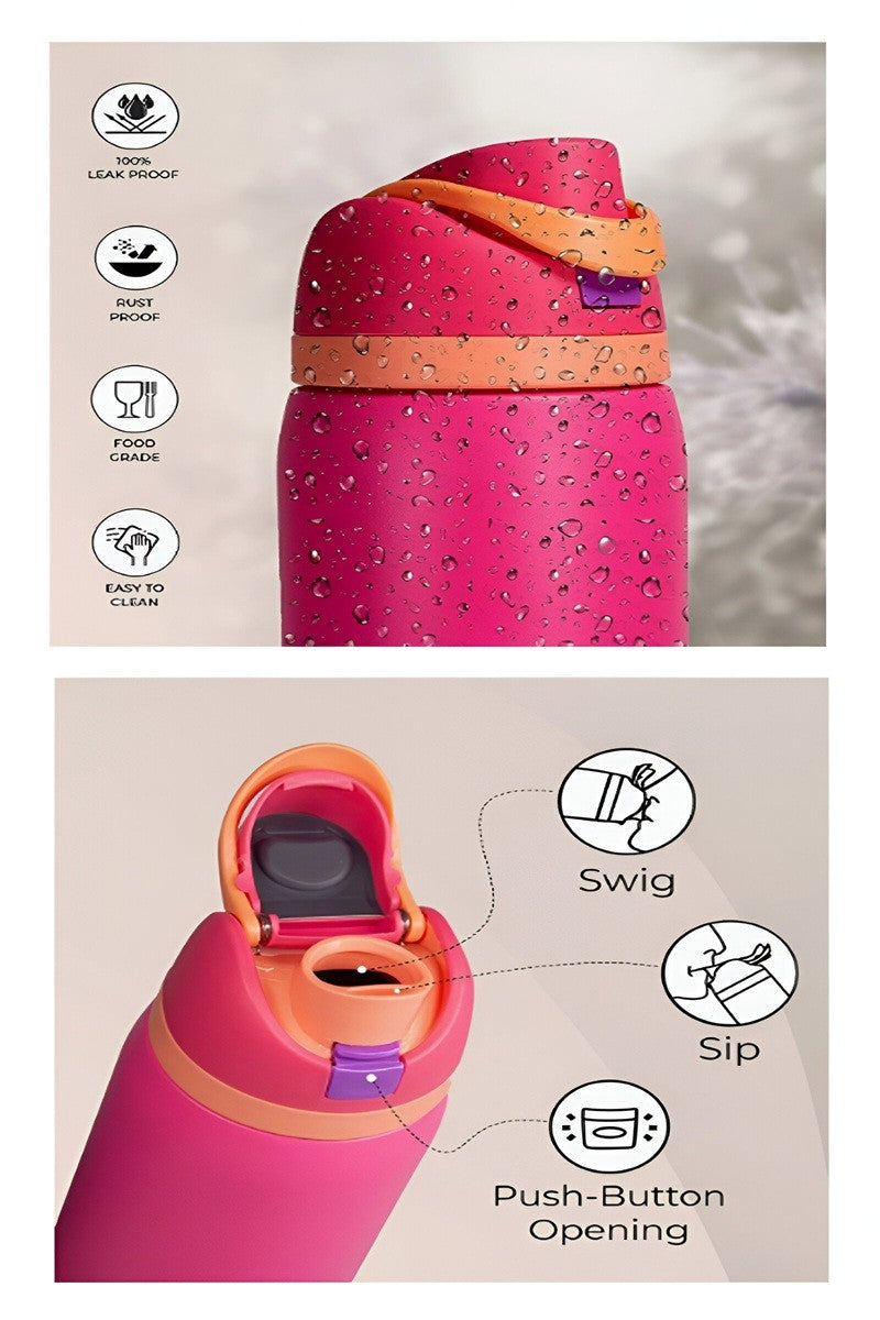 32oz Snap Lid Tumbler - Hot Pink