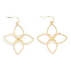 Textured Clover Earrings - Gold