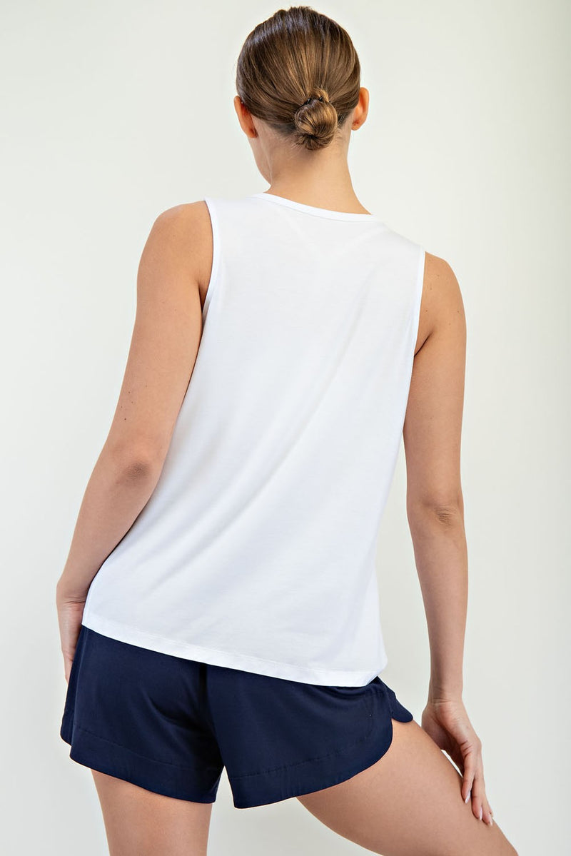 'With the Flow' Tank - White