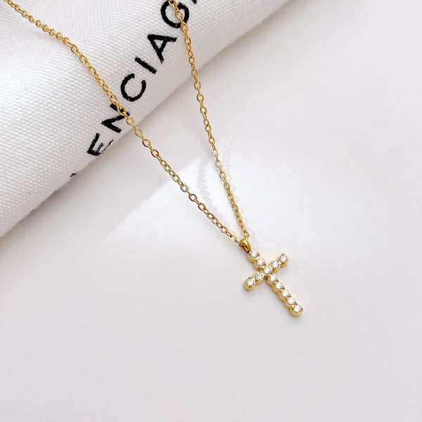 Tarnish Free Cross Necklace - Gold
