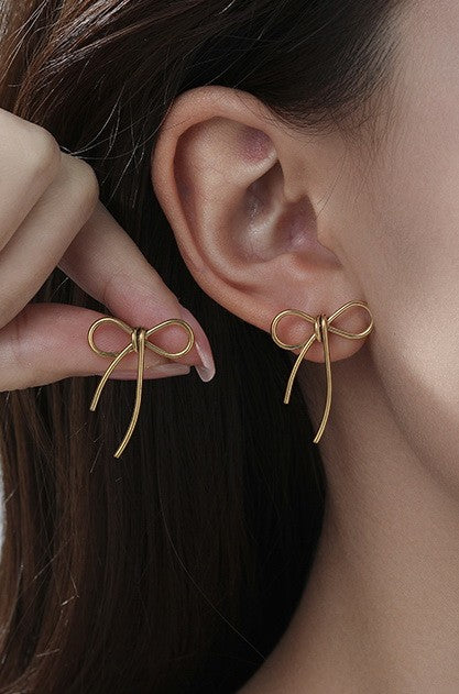 Tarnish Free Bow Earrings
