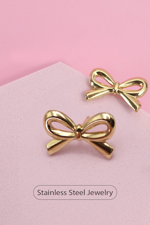 Tarnish Free Bow Stud Earrings