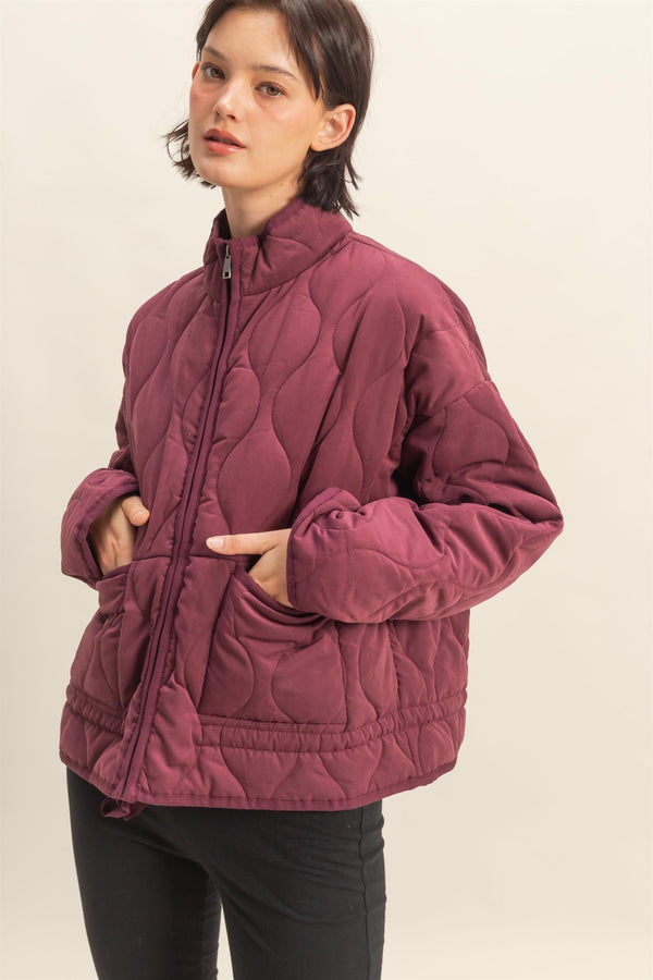 'Feels Just Right' Jacket - Dark Cherry