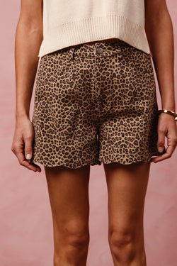 'Wild Ride' Scalloped Leopard Shorts
