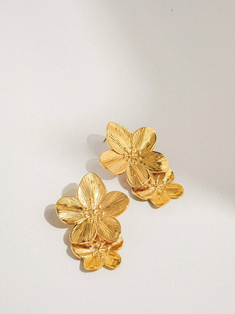 Ivy Stacked Flower Earring