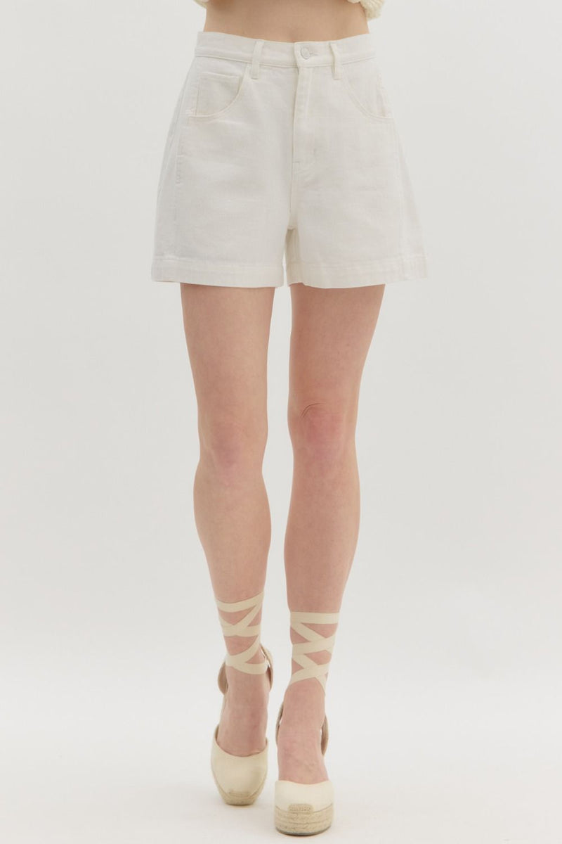 'Vintage Charm' Shorts - White