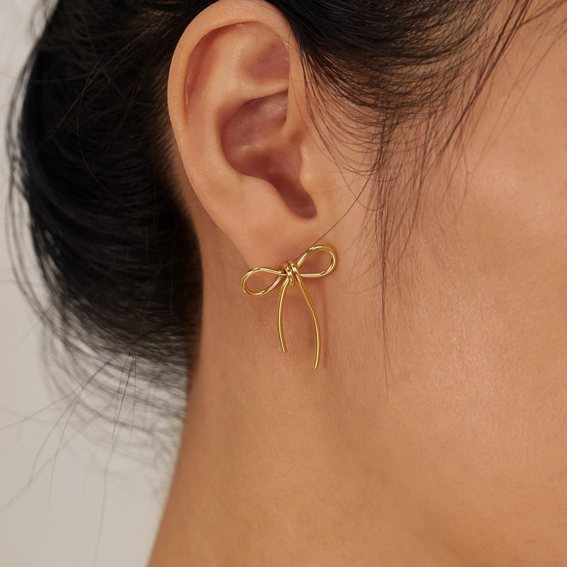 Tarnish Free Bow Earrings