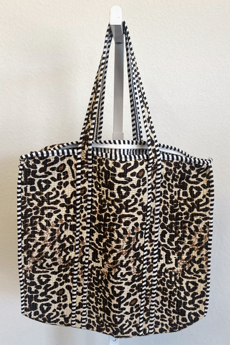Leopard Quilted Tote Bag