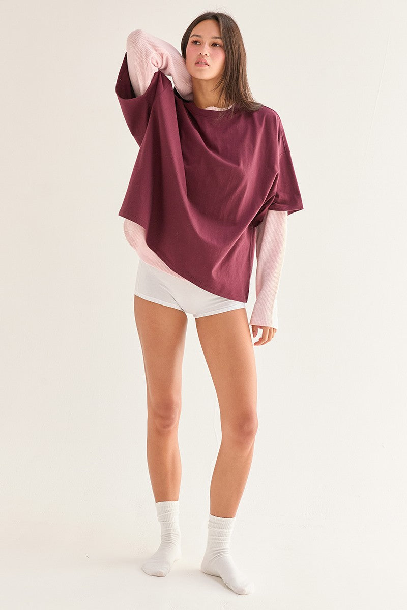 Oversized Tee - Dark Cherry