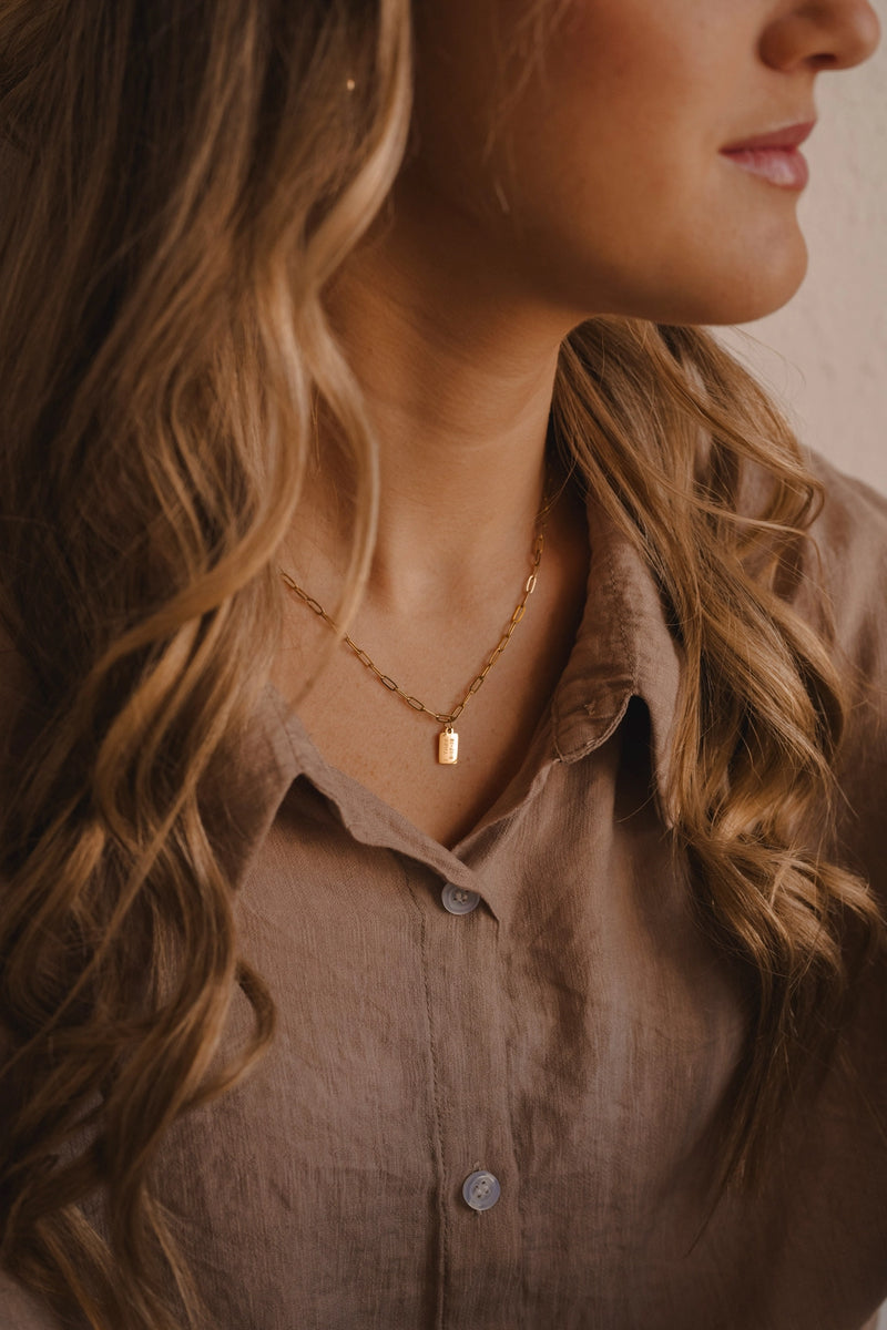 Pray Big Mini Tag Necklace | Dear Heart