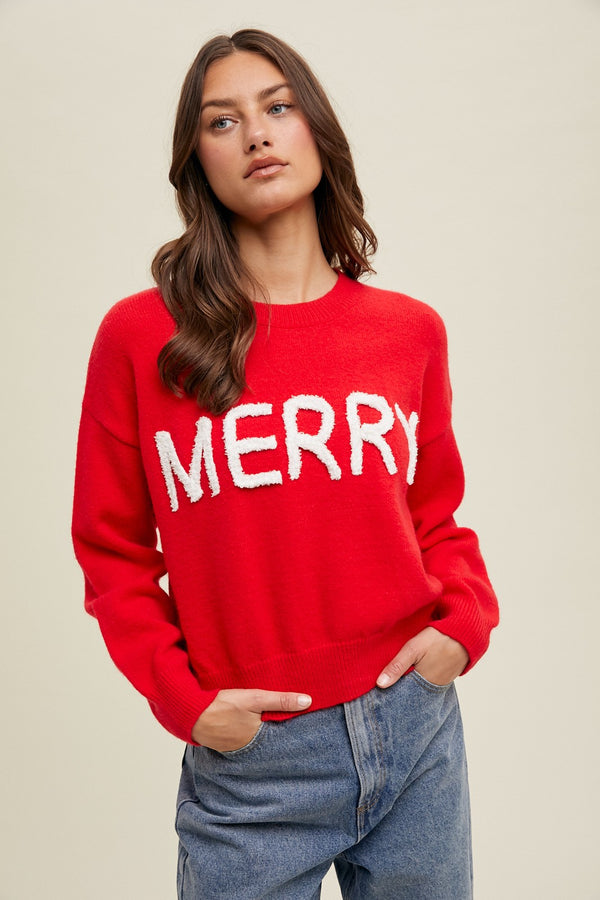 'Merry' Patch Sweater