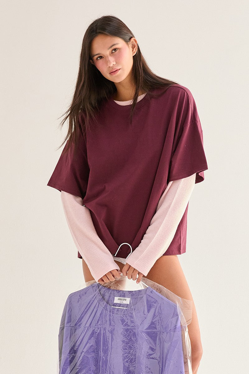 Oversized Tee - Dark Cherry