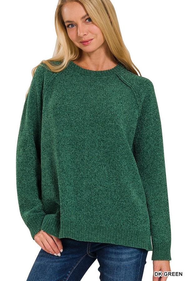 Chenille Sweater - Dark Green