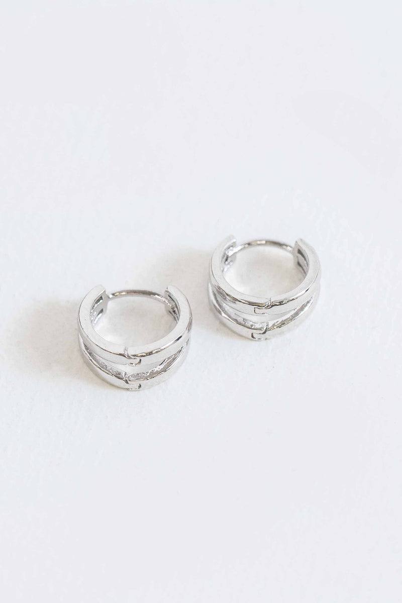 Split Huggie Hoop Earrings | Silver