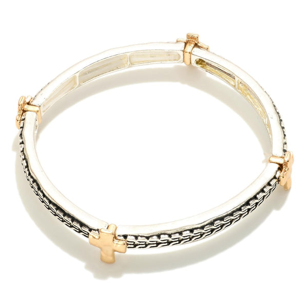 Textured Cross Bracelet