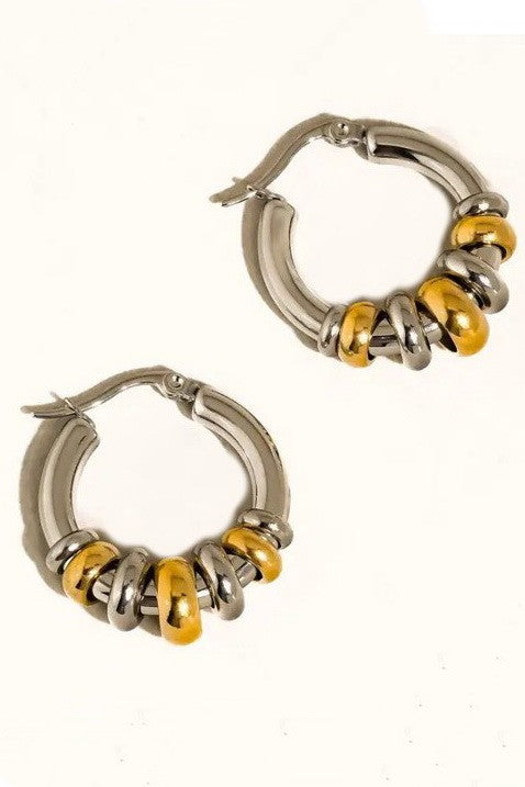 Tarnish Free Two-Tone Hoop