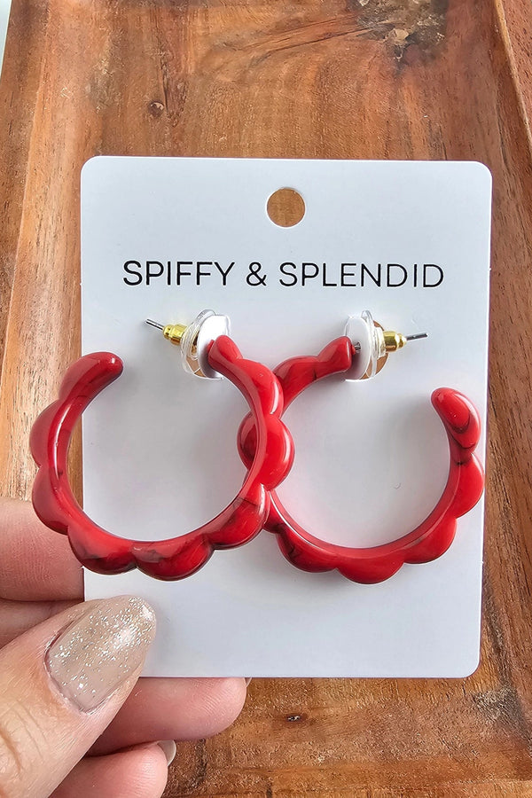 Scarlett Hoops - Crimson Red