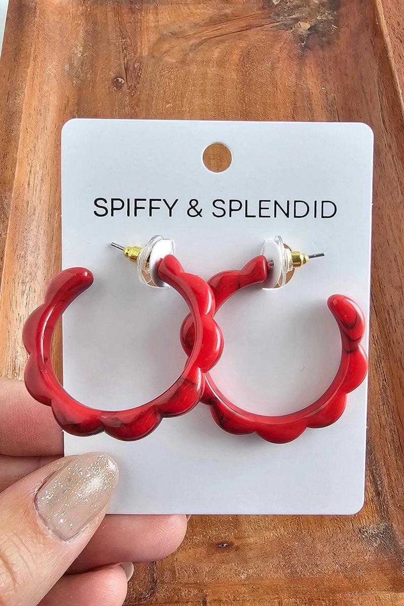 Scarlett Hoops - Crimson Red