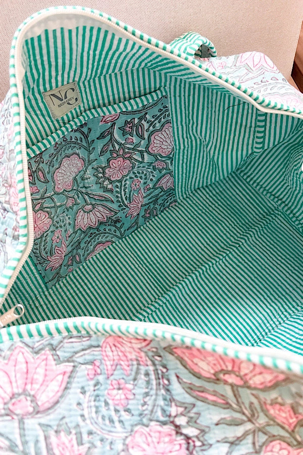 Lennon Blue Floral Duffle Bag