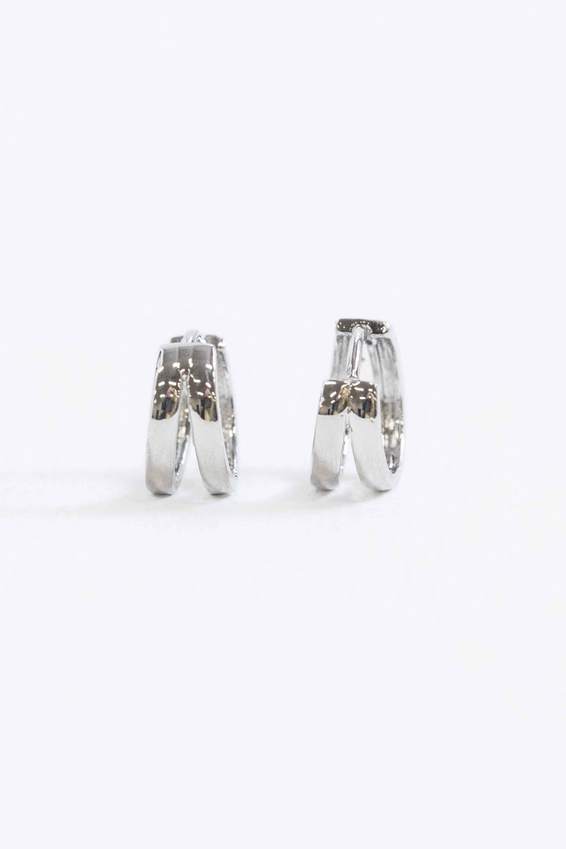 Split Huggie Hoop Earrings | Silver