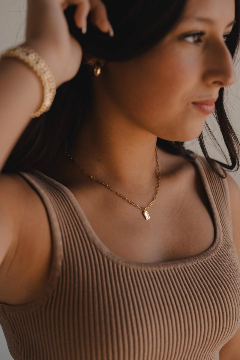 By Grace Mini Tag Necklace | Dear Heart