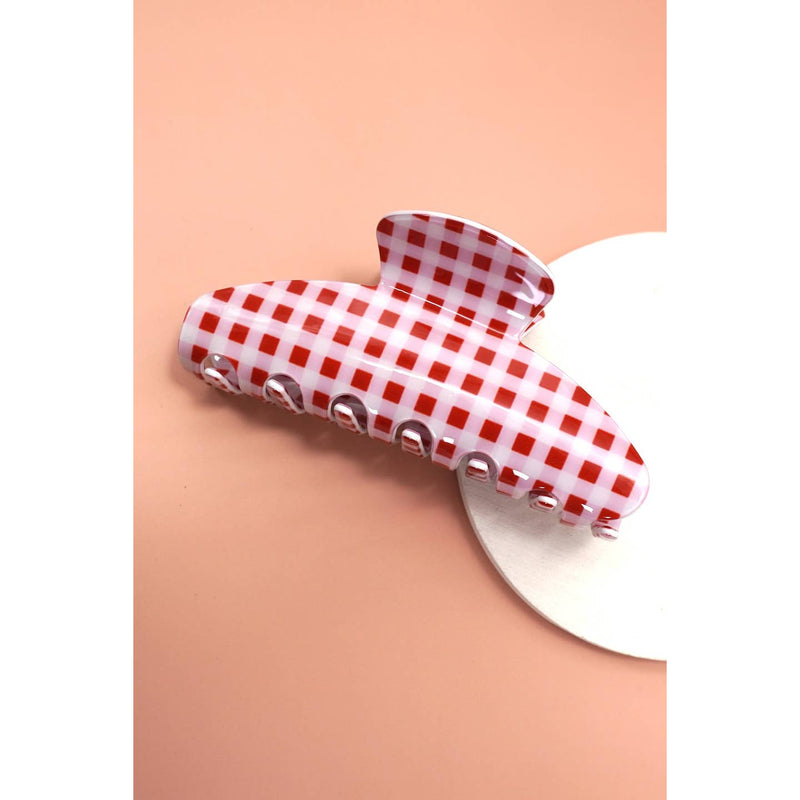 Jumbo Claw Clip - Red Gingham